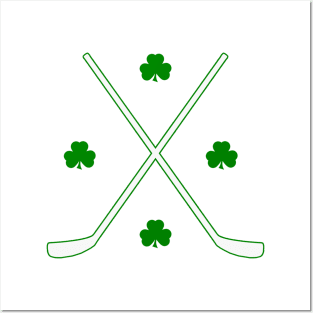 Shamrock Crossed Sticks Posters and Art